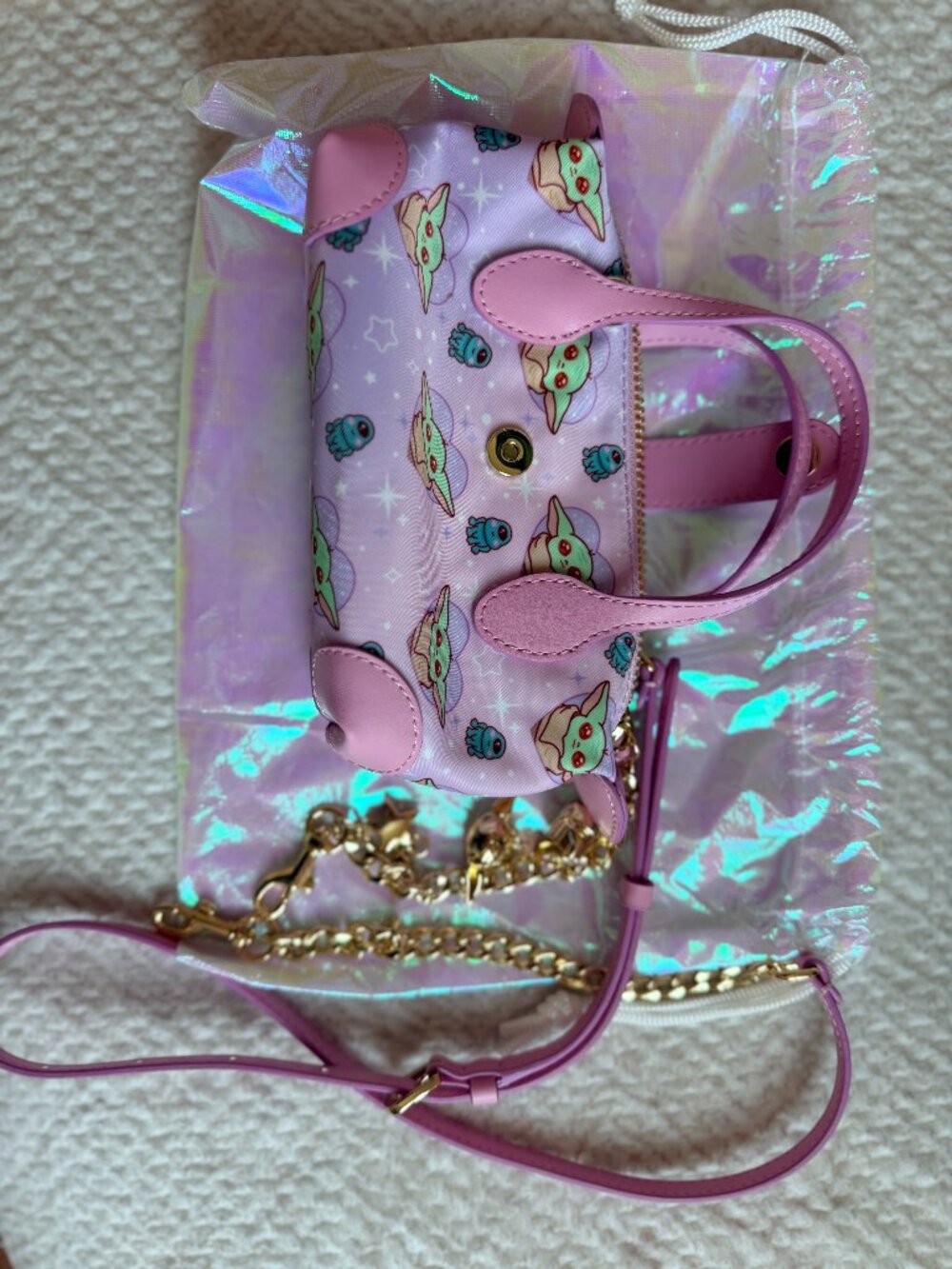 Stoney Clover Lane x Grogu Charmed Pouchette Crossbody NWT Disney Star Wars